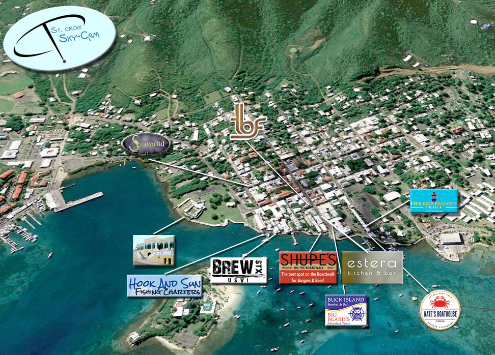 Aerial view of Christiansted, St. Croix