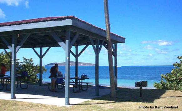 A gazebo at Cramer Park Beach.