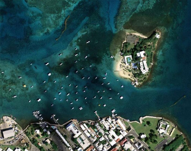 Aerial view of Protestant Cay beach.