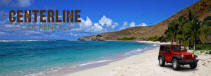 Centerline car rental on a beach.