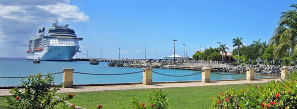 Cruise ship at the dock in Frederiksted, St. Croix