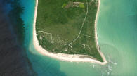 Aerial view of Sandy Point beach on St. Croix in the US Virgin Islands