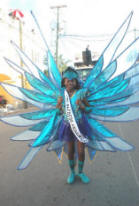 Young girl in a beautiful Butterfly costume at the Crucian Christmas Carnival.