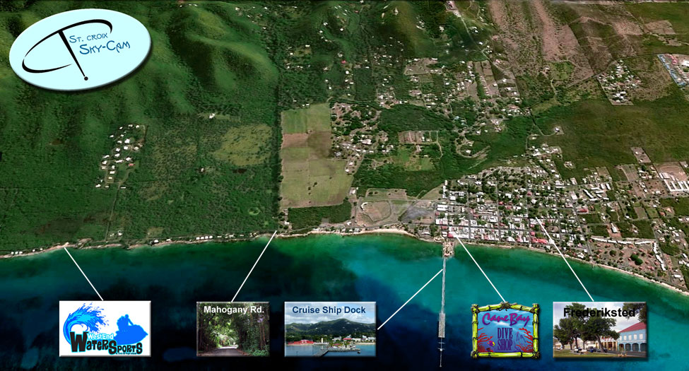 Aerial view of Frederiksted and the West End of St. Croix