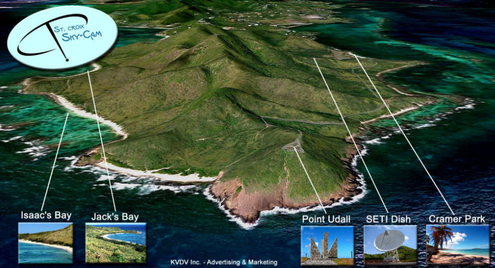Aerial view of Point Udall, St Croix - Eastern most point in the U.S.
