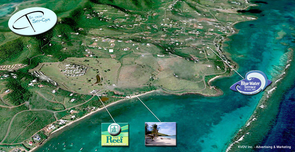 Aerial view of Teague Bay, St. Croix