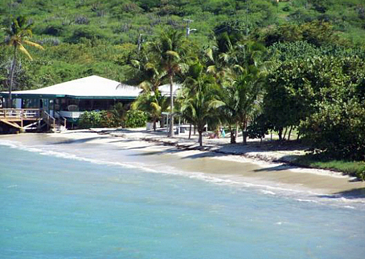 View of Reef Beach with Duggan's restaurant in the background.