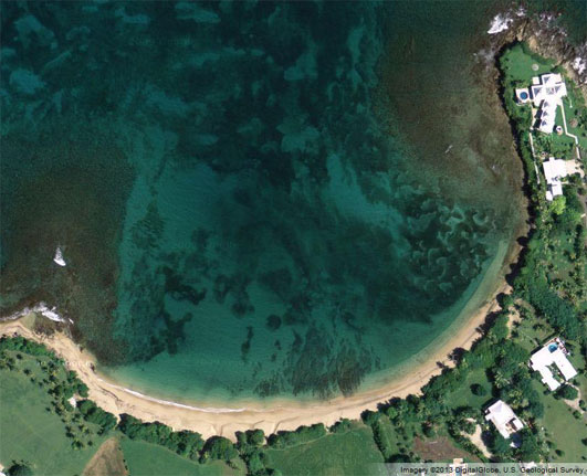 Aerial view of Shoys beach.