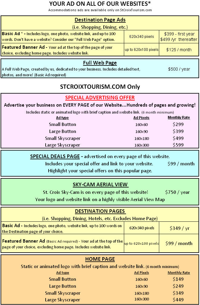 St. Croix Advertising Information and Rates