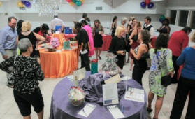 The silent auction at the St Croix Holiday Hope Benefit at the Palms at Pelican Cove