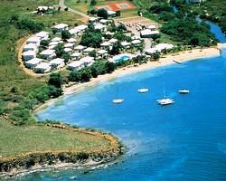 Aerial view of Chenay Bay on St. Croix, USVI