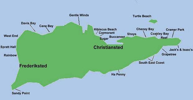 Map St Croix U S Virgin Islands Maps USVI