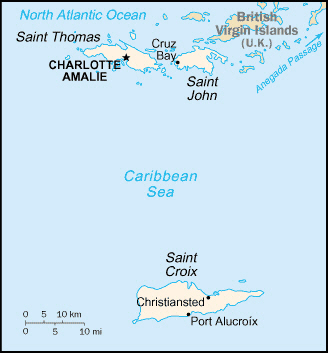 Saint Croix, Caribbean Sea, U.S. Virgin Islands, & Map