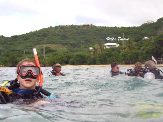 SCUBA divers at the Cane Bay wall on St Croix.