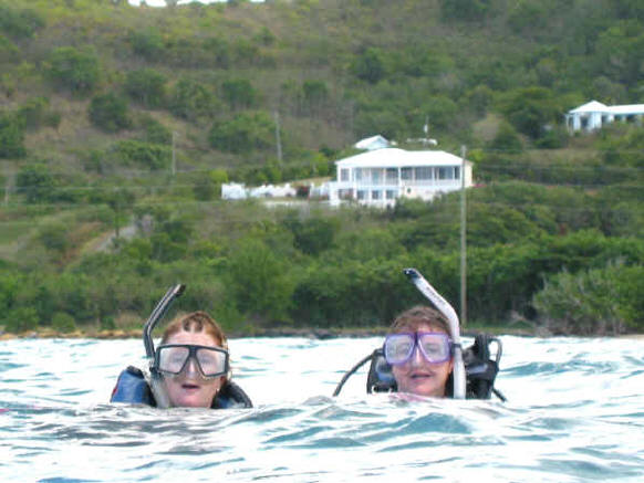 SCUBA Diver getting ready to dive the Cane Bay Wall, St. Croix, USVI