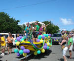 Cane Bay Dive Shop float in the Mardi Croix parade.