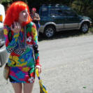 A girl dressed up for Mardi Croix on St. Croix.
