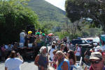 Mardi Croix parade heading west to Cane Bay beach.