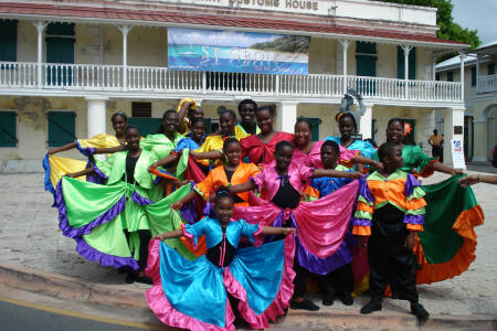 Beautifully dressed dancers in Frederiksted, St. Croix.