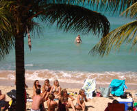 Girls on the beach for Mardi Croix.